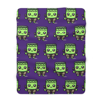 Frankie Purple Halloween Collection Sherpa Fleece Blanket