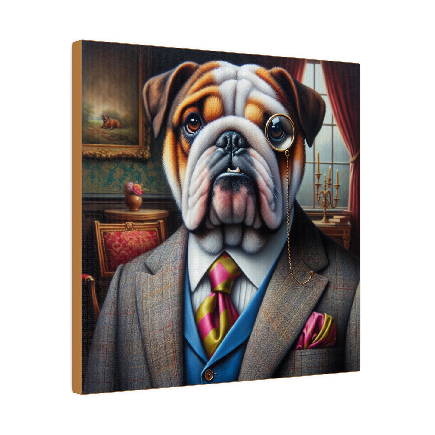 Mr British Bulldog Matte Canvas, Stretched, 0.75"