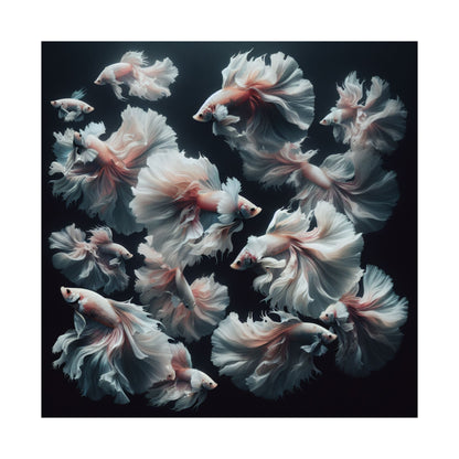 Siamese Fighting Fish (Betta) White/Pink Female Vertical Posters