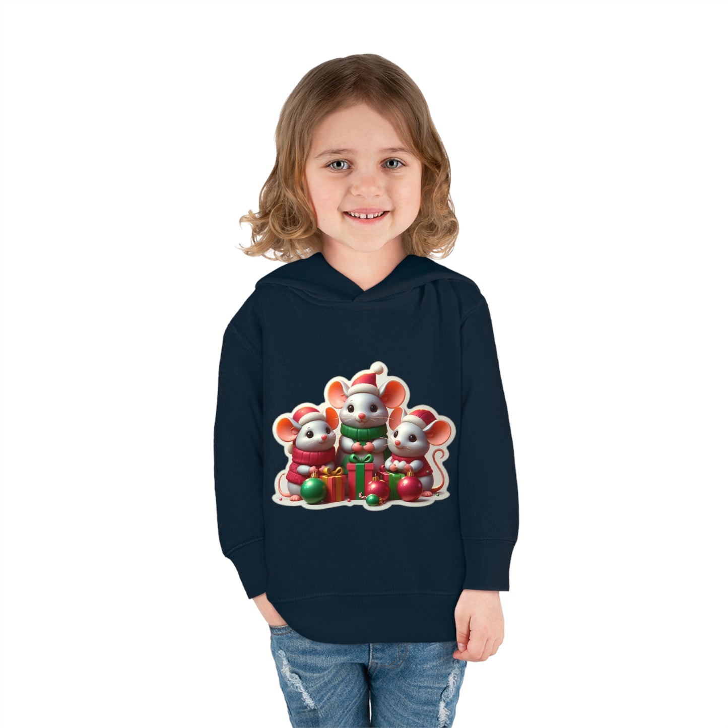 Christmas Mice Toddler Pullover Fleece Hoodie