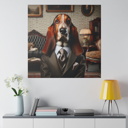 Mr Basset Hound Matte Canvas, Stretched, 0.75"