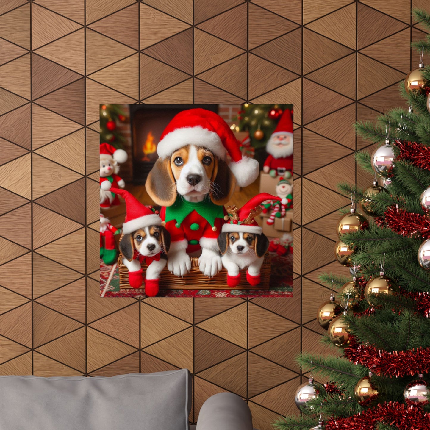 Beagle Christmas Poster