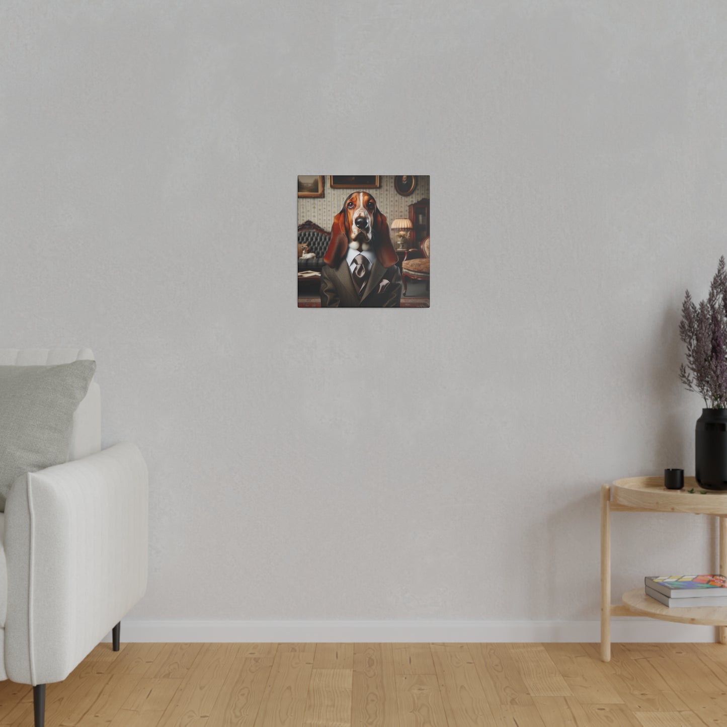 Mr Basset Hound Matte Canvas, Stretched, 0.75"