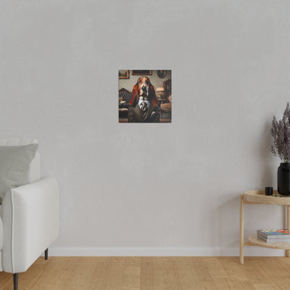 Mr Basset Hound Matte Canvas, Stretched, 0.75"