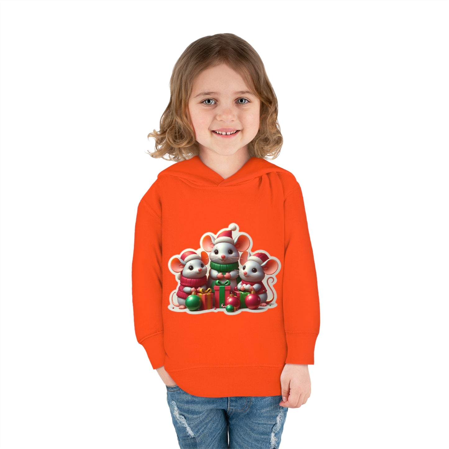 Christmas Mice Toddler Pullover Fleece Hoodie