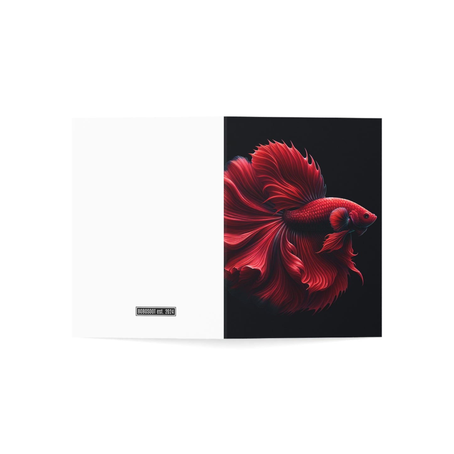 Siamese Fighting Fish (Betta) Red Male Greeting Cards BLANK (1, 10, 30, and 50pcs)