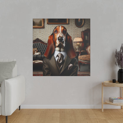 Mr Basset Hound Matte Canvas, Stretched, 0.75"