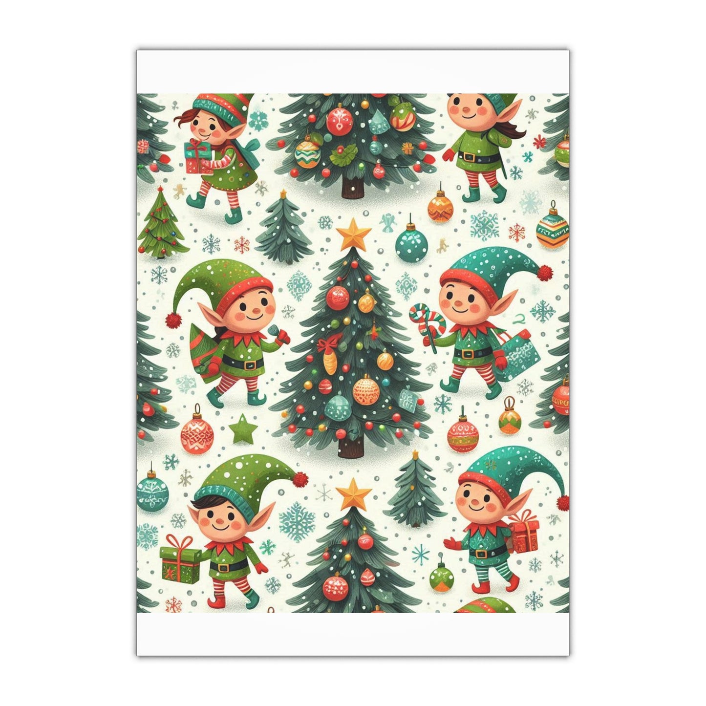 Elfy Christmas Gift Wrapping Paper Sheets, 1pc