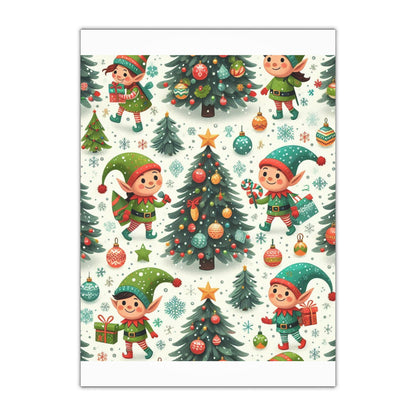 Elfy Christmas Gift Wrapping Paper Sheets, 1pc