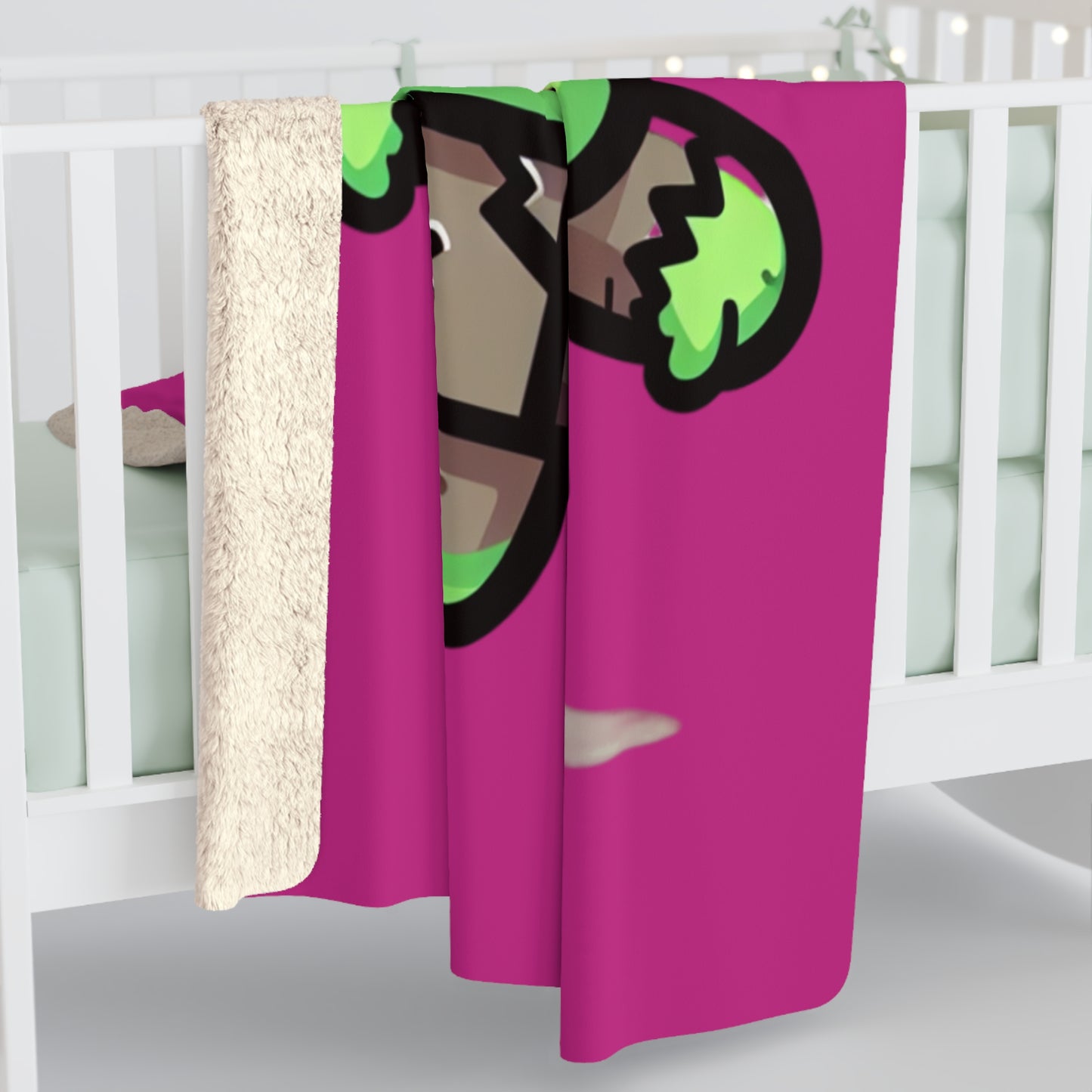 Frankie Pink Halloween Collection Sherpa Fleece Blanket