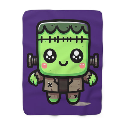 Frankie Purple Halloween Collection Sherpa Fleece Blanket