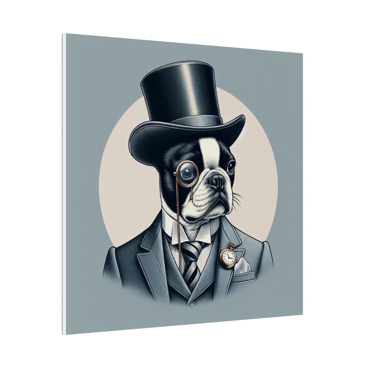 Mr Boston Terrier Matte Canvas, Stretched, 0.75"