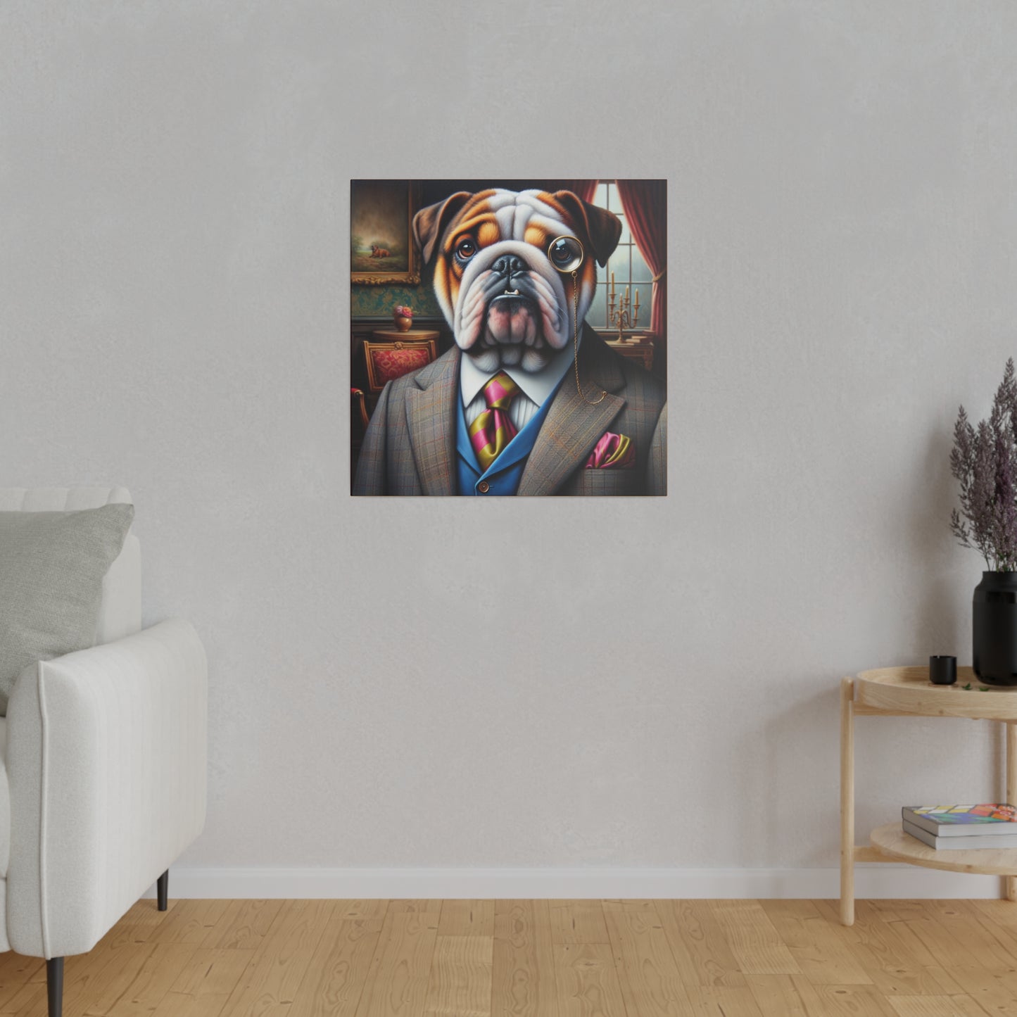 Mr British Bulldog Matte Canvas, Stretched, 0.75"