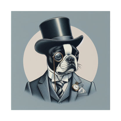 Mr Boston Terrier Matte Canvas, Stretched, 0.75"