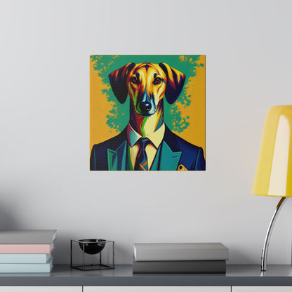 Mr Lurcher Square Matte Canvas, Stretched, 0.75"