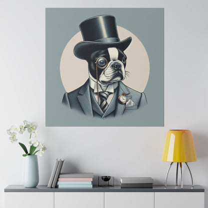 Mr Boston Terrier Matte Canvas, Stretched, 0.75"