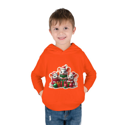 Christmas Mice Toddler Pullover Fleece Hoodie