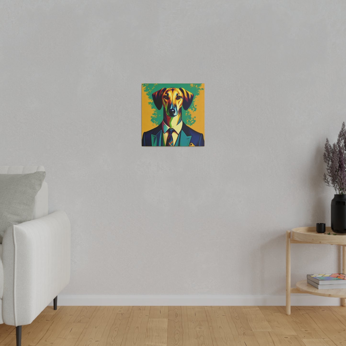 Mr Lurcher Square Matte Canvas, Stretched, 0.75"