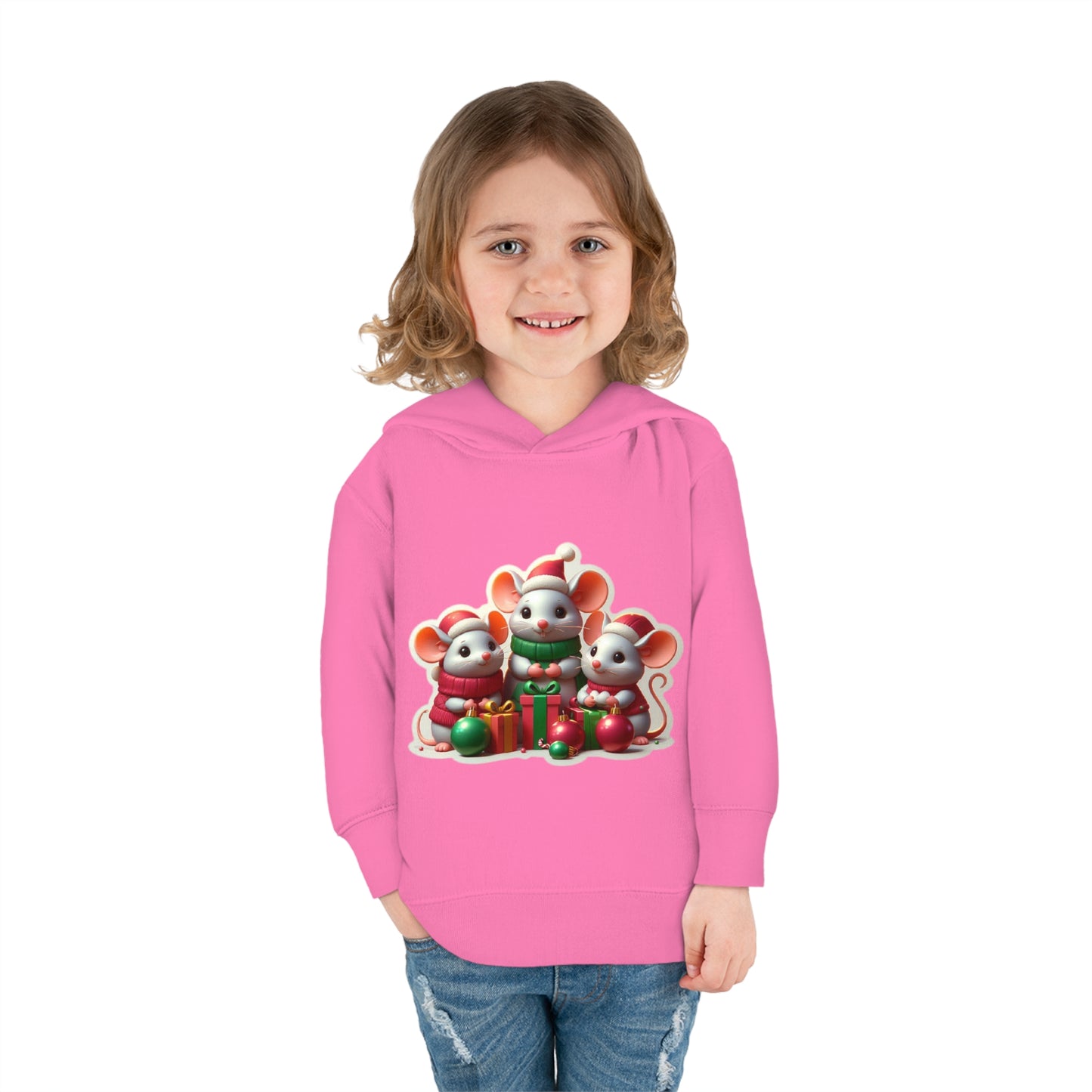 Christmas Mice Toddler Pullover Fleece Hoodie