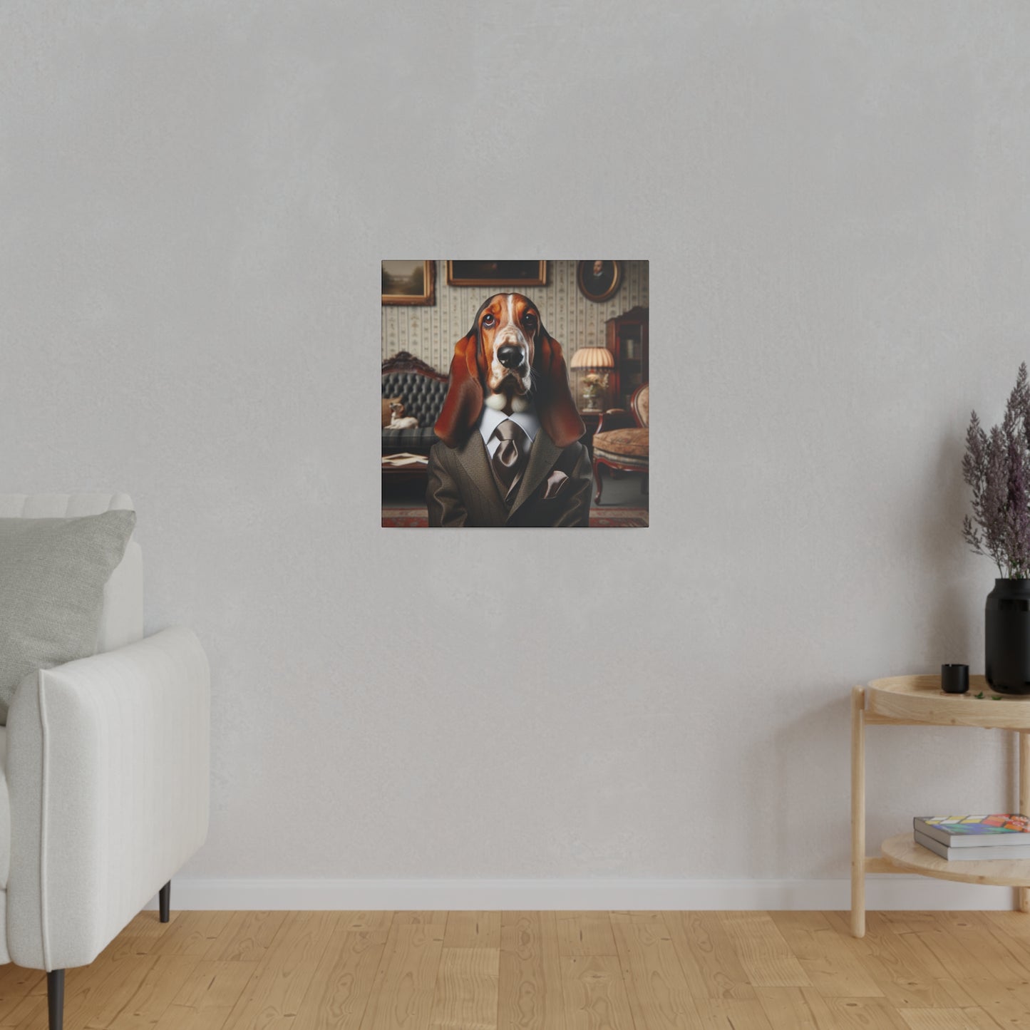 Mr Basset Hound Matte Canvas, Stretched, 0.75"