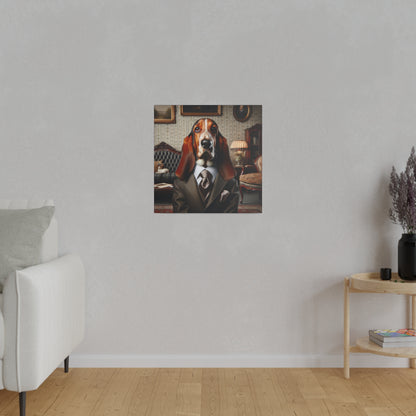 Mr Basset Hound Matte Canvas, Stretched, 0.75"