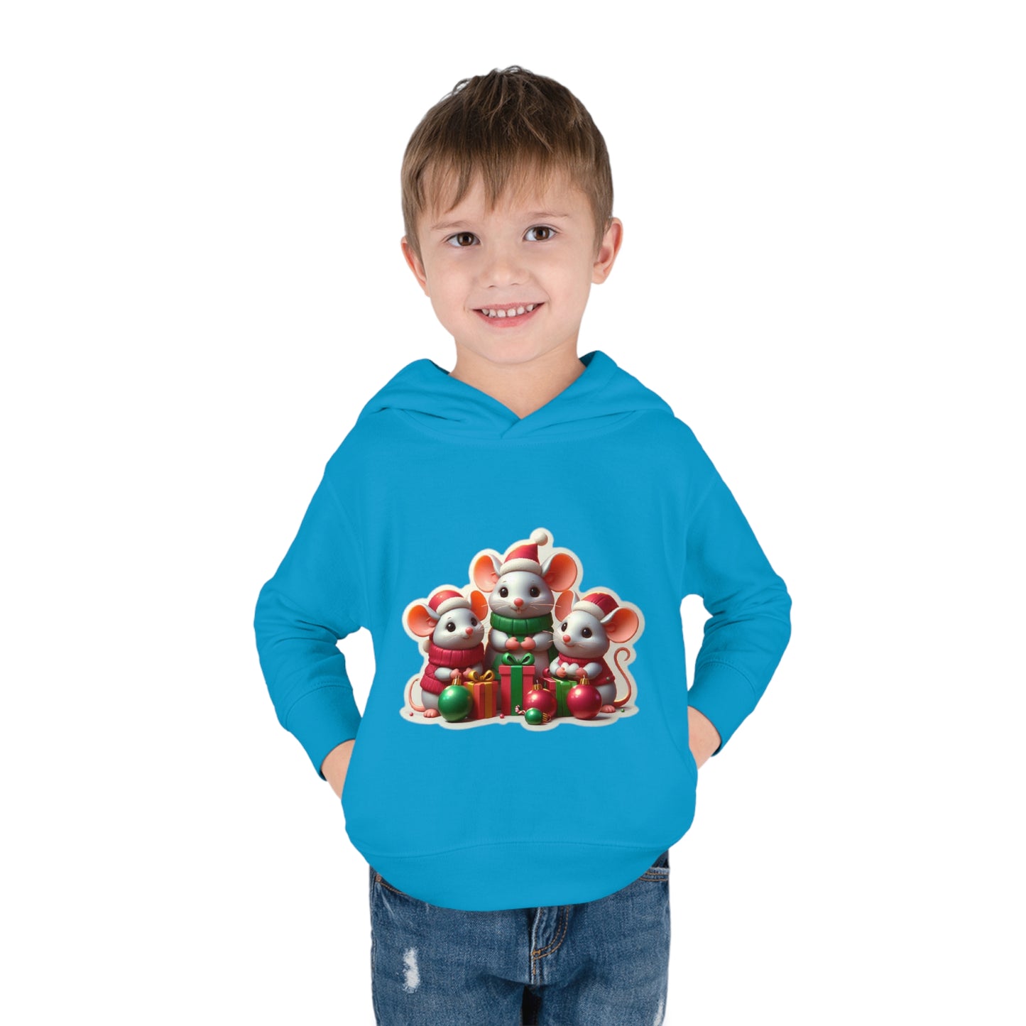 Christmas Mice Toddler Pullover Fleece Hoodie