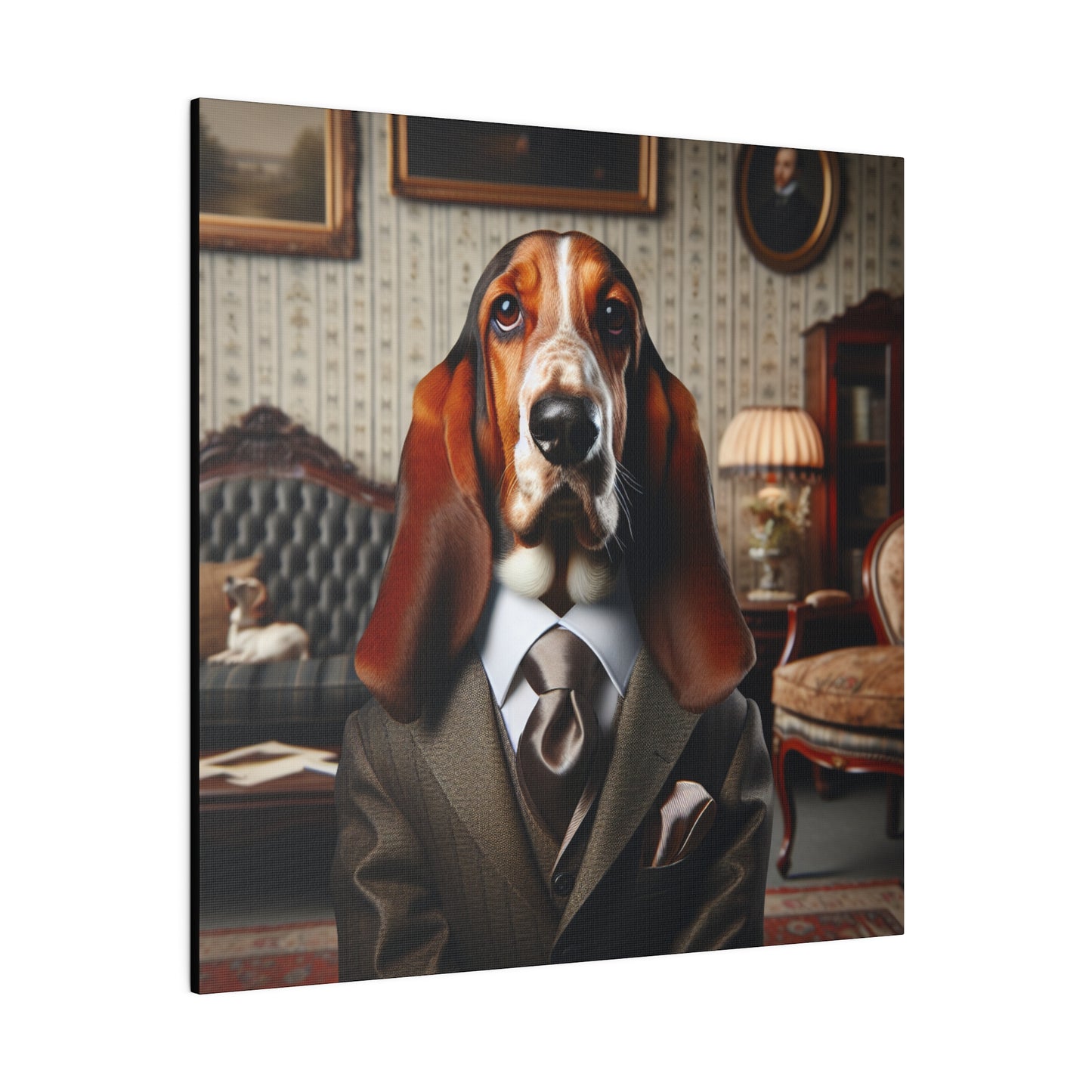 Mr Basset Hound Matte Canvas, Stretched, 0.75"