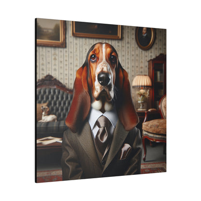 Mr Basset Hound Matte Canvas, Stretched, 0.75"