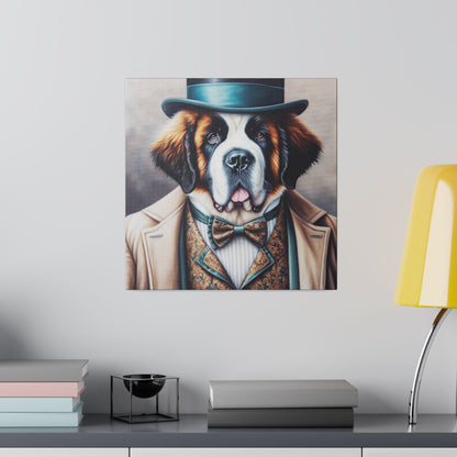 Mr Saint Bernard Matte Canvas, Stretched, 0.75"