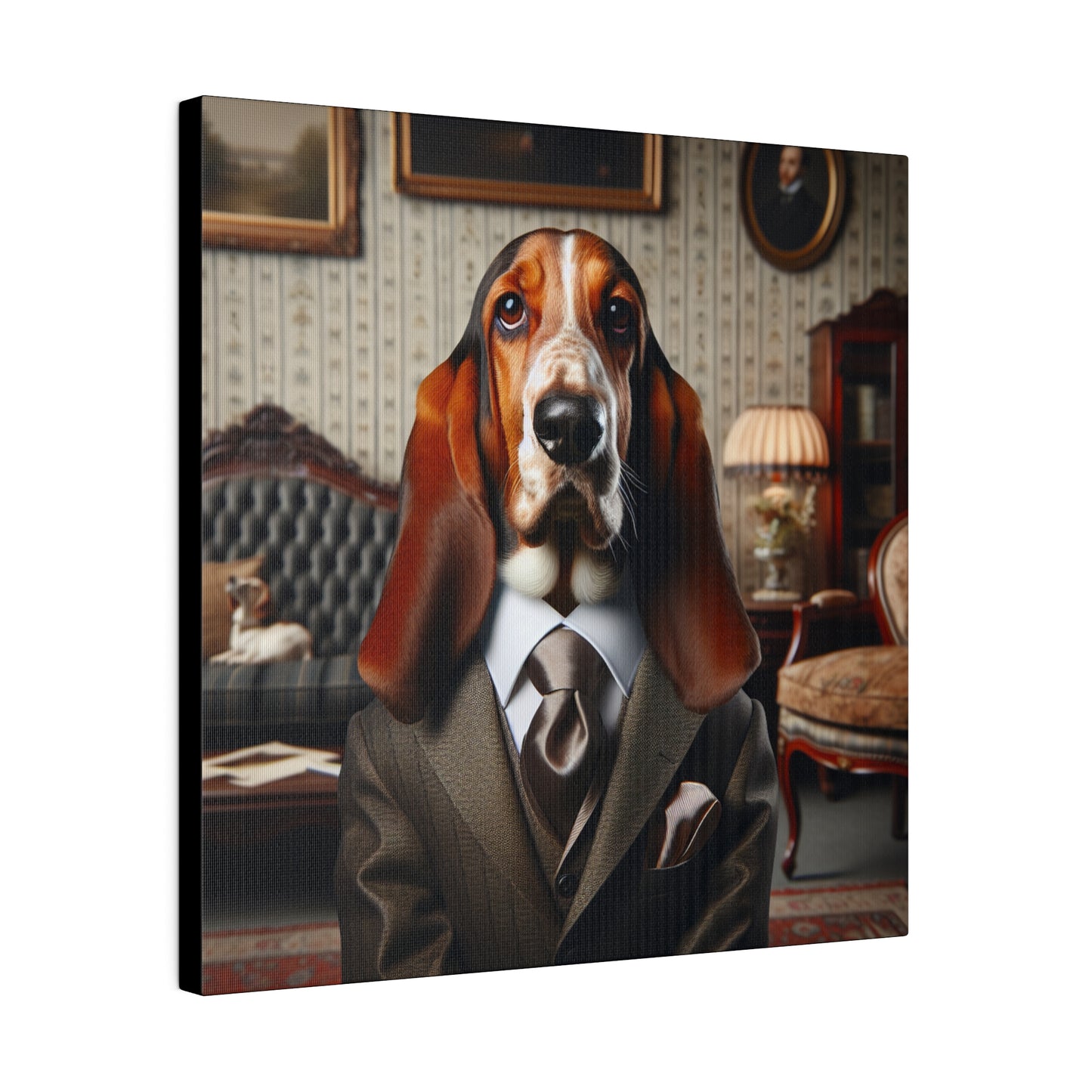 Mr Basset Hound Matte Canvas, Stretched, 0.75"