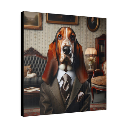 Mr Basset Hound Matte Canvas, Stretched, 0.75"