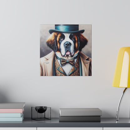 Mr Saint Bernard Matte Canvas, Stretched, 0.75"