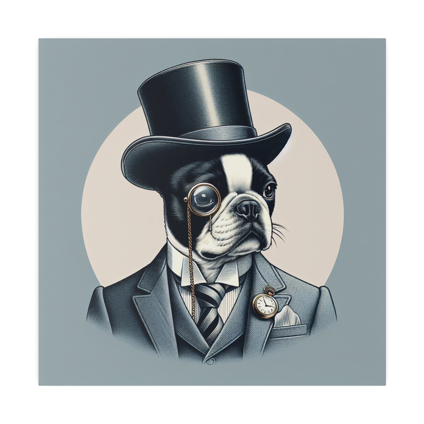 Mr Boston Terrier Matte Canvas, Stretched, 0.75"