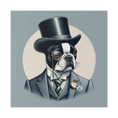 Mr Boston Terrier Matte Canvas, Stretched, 0.75"