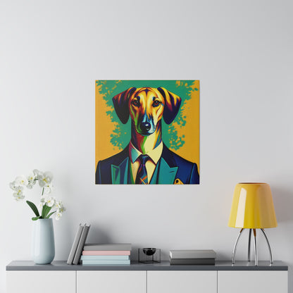 Mr Lurcher Square Matte Canvas, Stretched, 0.75"
