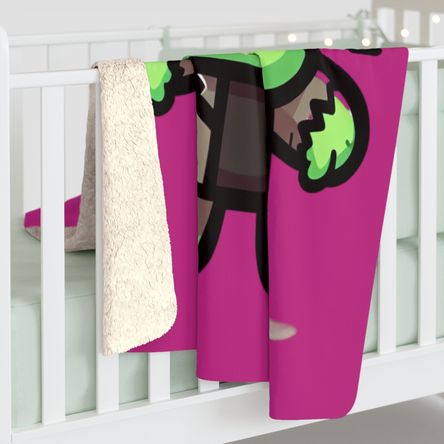 Frankie Pink Halloween Collection Sherpa Fleece Blanket