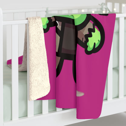 Frankie Pink Halloween Collection Sherpa Fleece Blanket