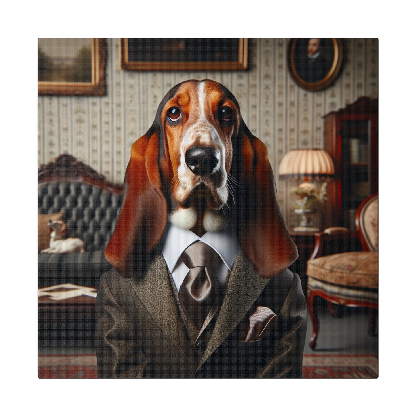 Mr Basset Hound Matte Canvas, Stretched, 0.75"