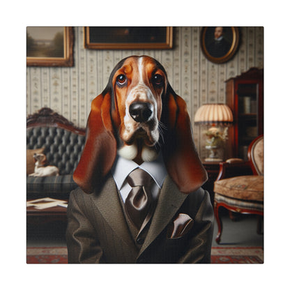 Mr Basset Hound Matte Canvas, Stretched, 0.75"