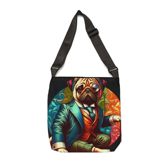 Mr Pug Adjustable Tote Bag