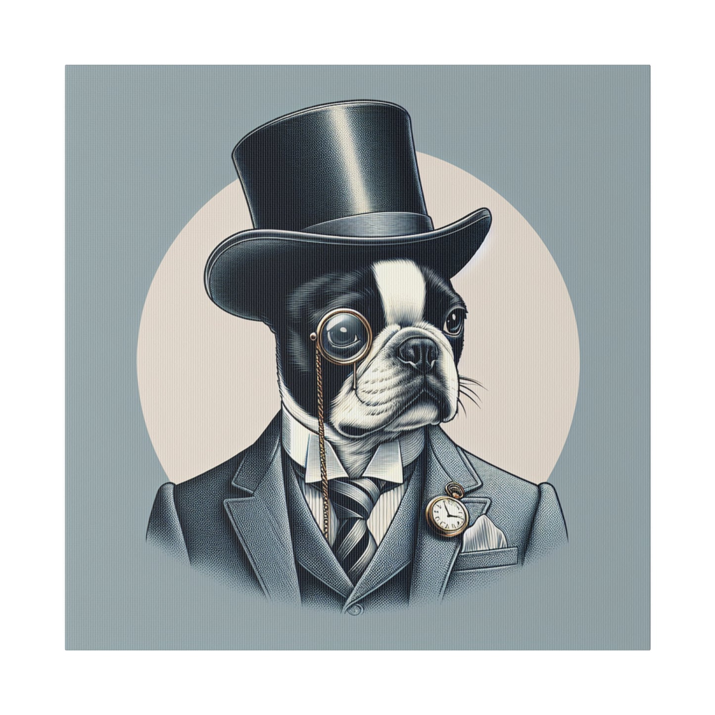 Mr Boston Terrier Matte Canvas, Stretched, 0.75"