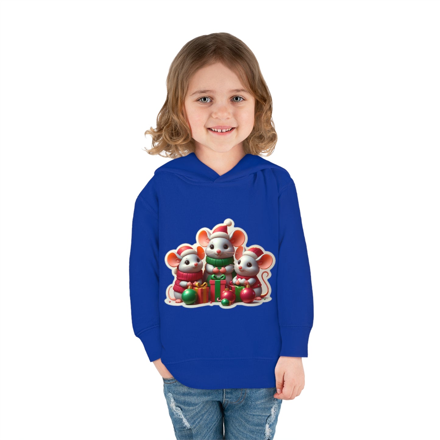 Christmas Mice Toddler Pullover Fleece Hoodie
