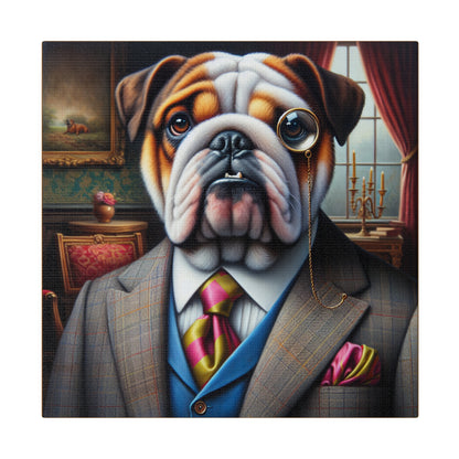 Mr British Bulldog Matte Canvas, Stretched, 0.75"