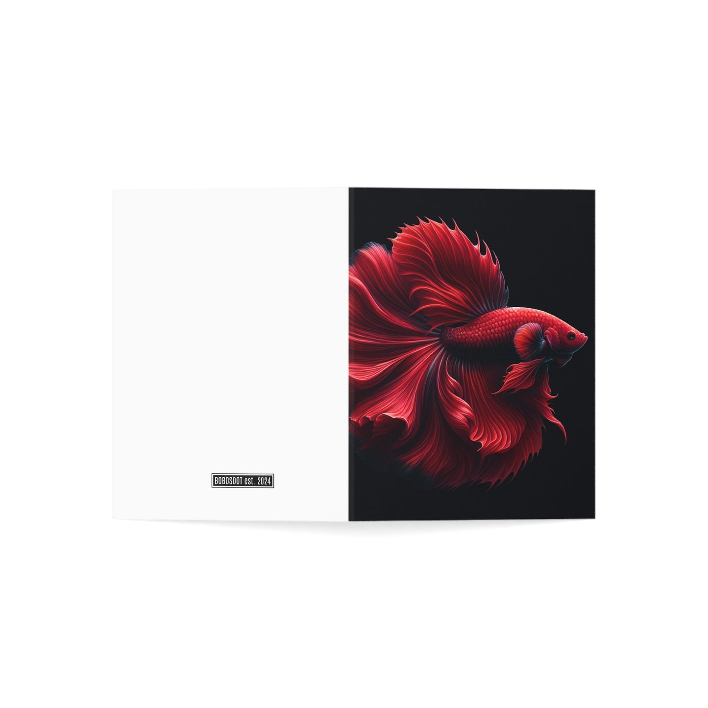 Siamese Fighting Fish (Betta) Red Male Greeting Cards BLANK (1, 10, 30, and 50pcs)