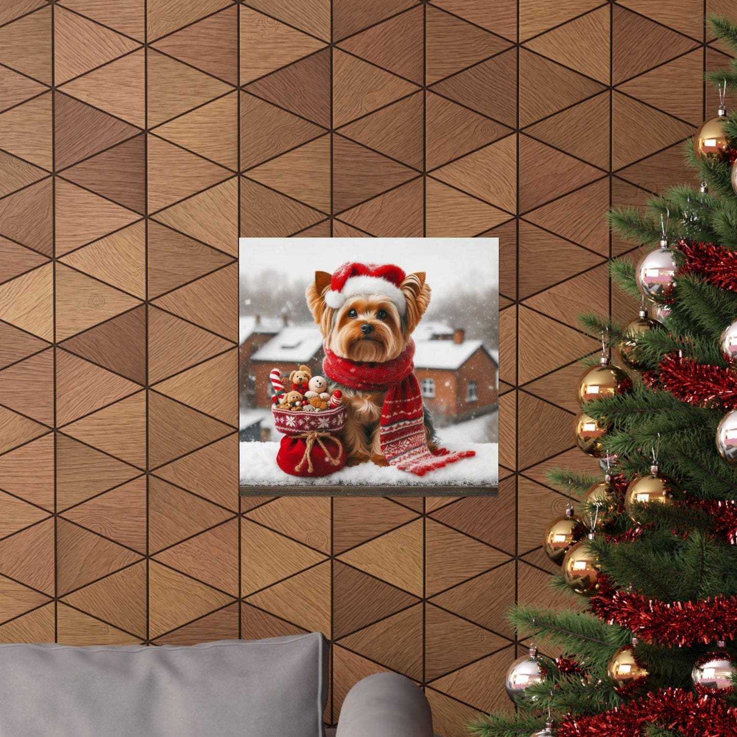 Yorkshire Terrier Christmas Poster