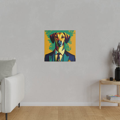 Mr Lurcher Square Matte Canvas, Stretched, 0.75"