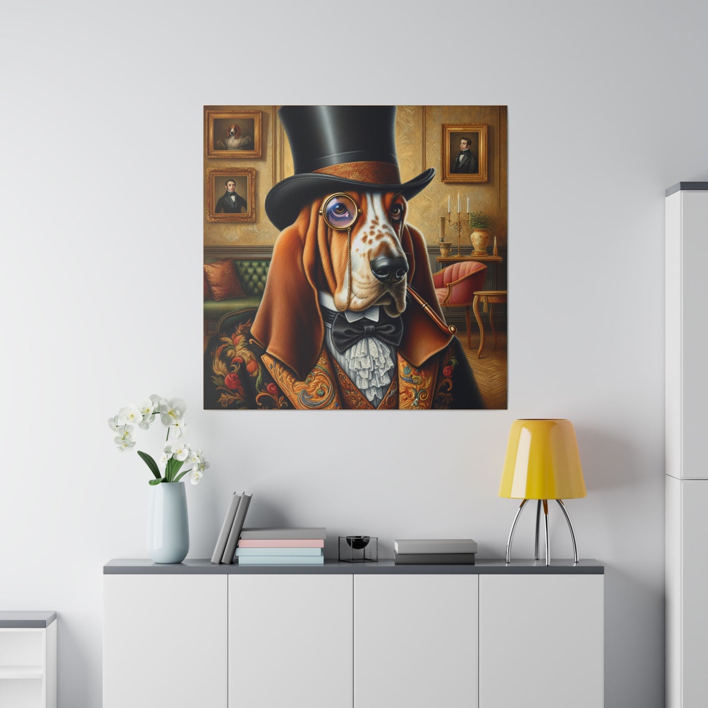 Mr Basset Hound Matte Canvas, Stretched, 0.75"