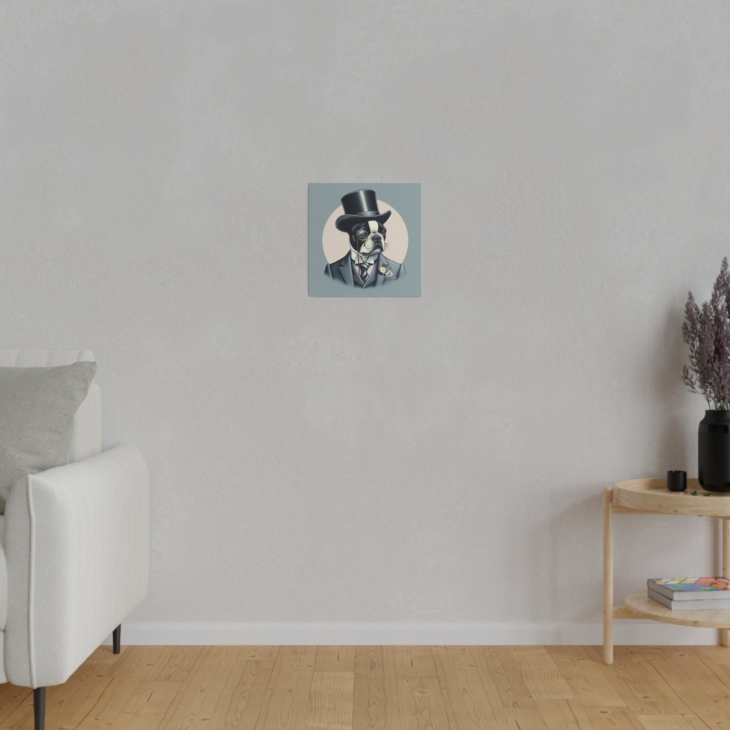 Mr Boston Terrier Matte Canvas, Stretched, 0.75"