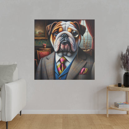 Mr British Bulldog Matte Canvas, Stretched, 0.75"