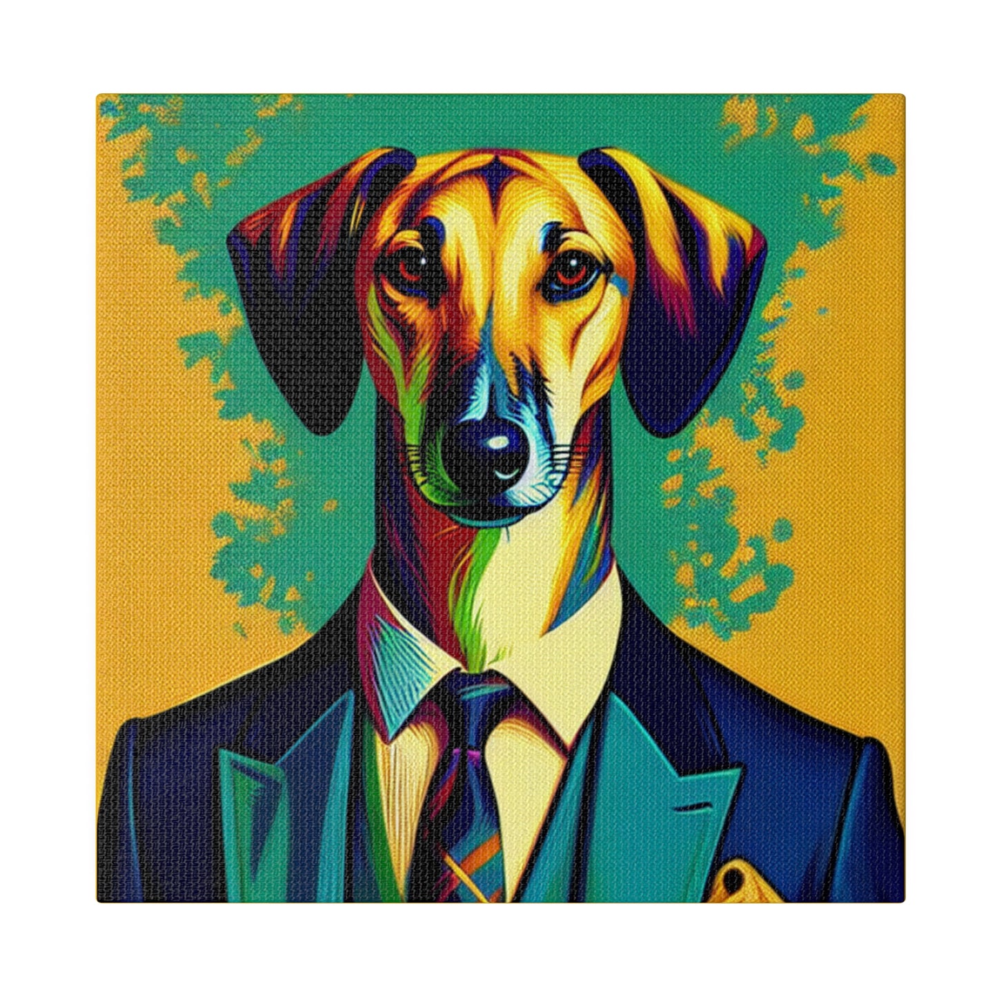 Mr Lurcher Square Matte Canvas, Stretched, 0.75"